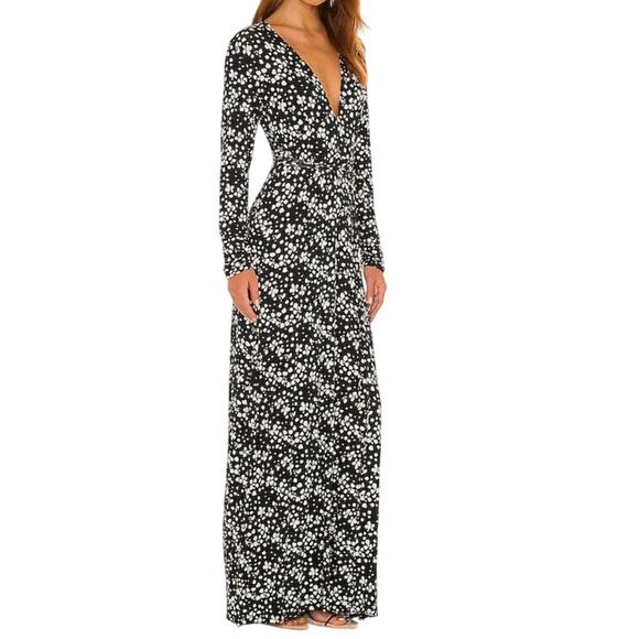 Free People 4 NEW Black Floral Printed Effortless Wide Leg Jumpsuit Deep V - Picture 1 of 13